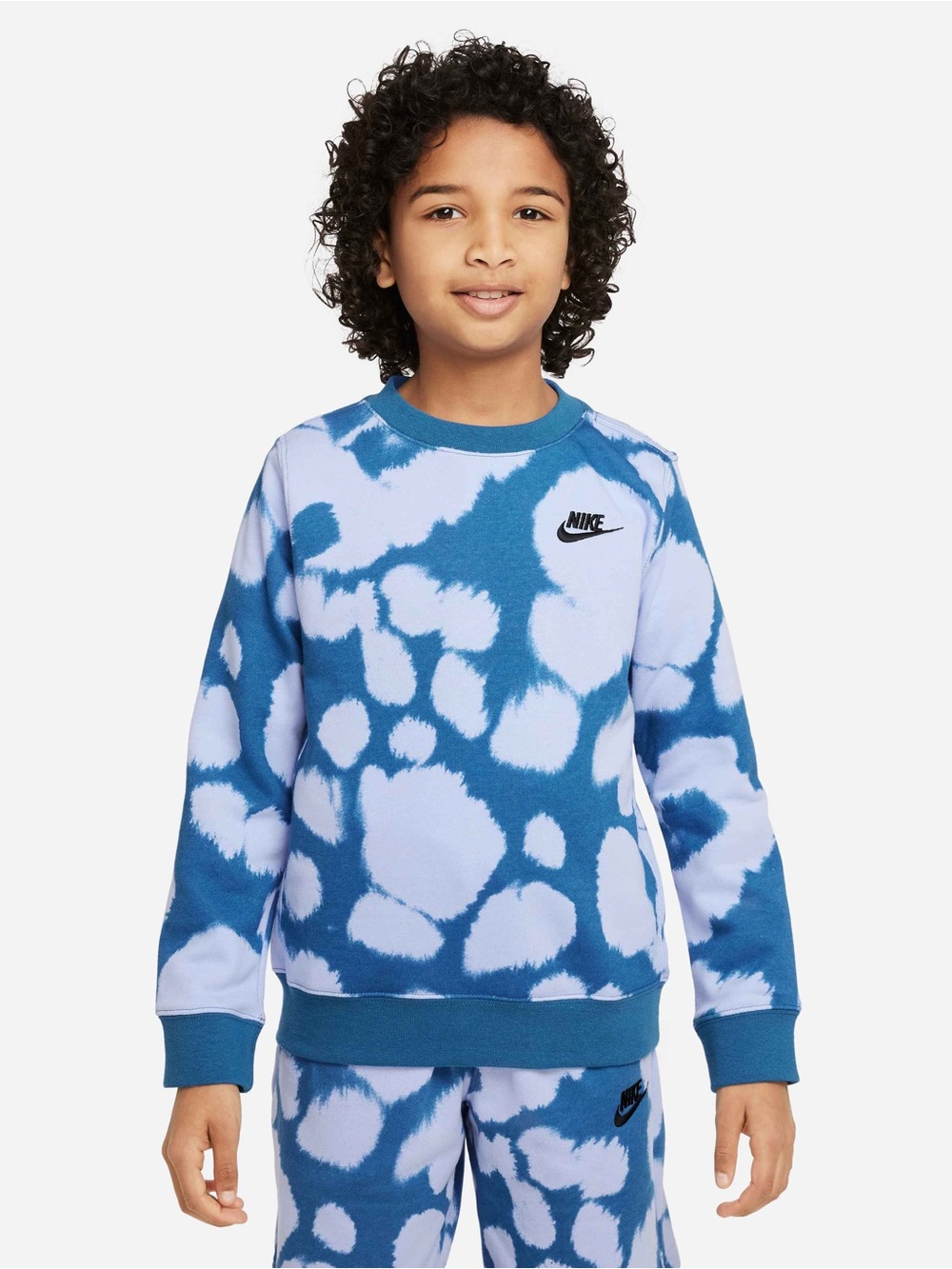 Nike Kids Blue Tie-Dye Pullover Sweatshirt
